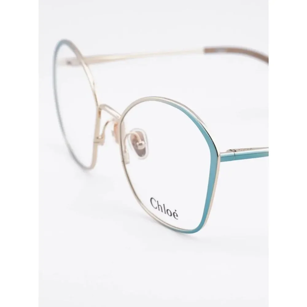 NEW!!! CHLOE Teal Rim Gold Metal Butterfly Optical Glasses CH0017O 005 Authentic
